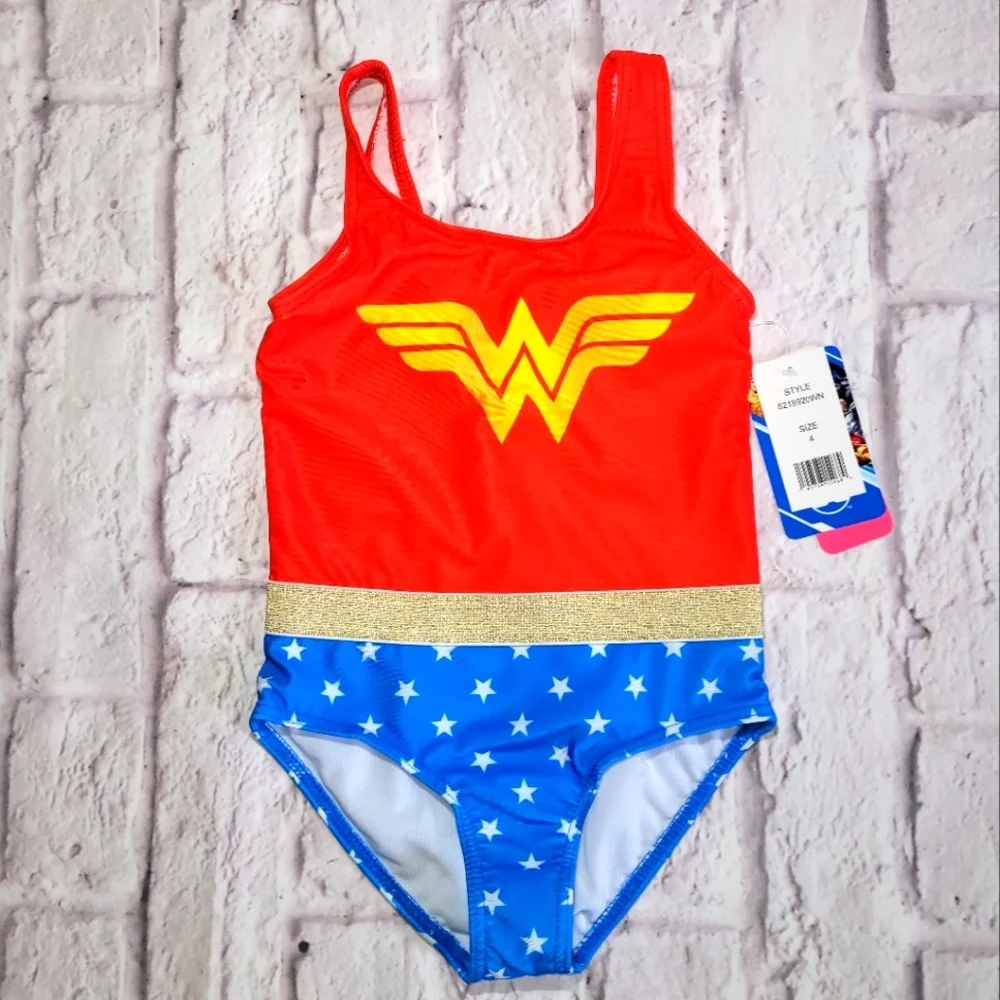 Girls(4-6x) DC Comics Wonder Woman One-Piece Swimsuit - Picture 2 of 3